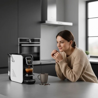 Кофемашина капсульная белая Smart Martello и набор из 200 кофейных капсул Martello