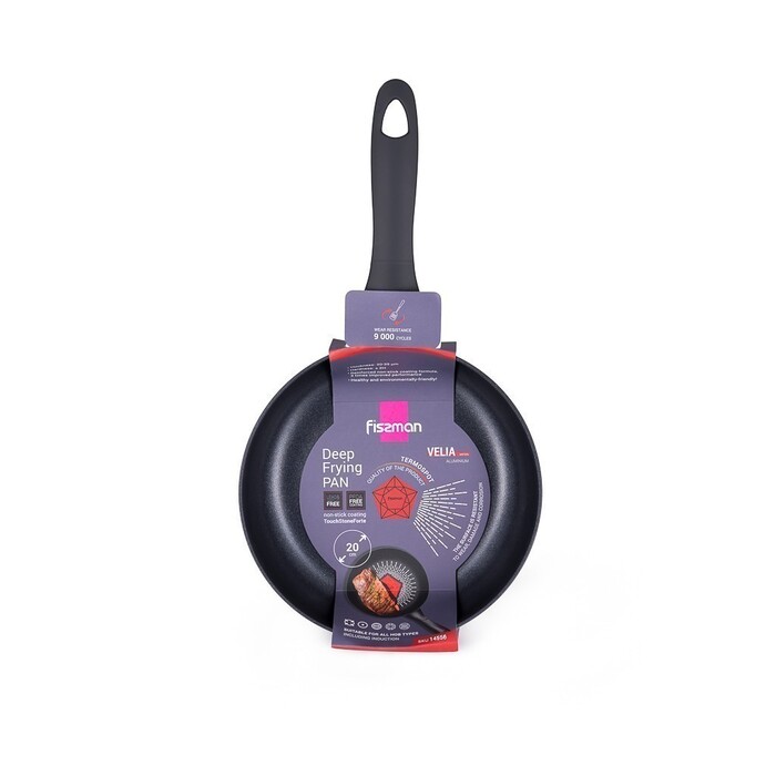Сковорідка глибока Fissman 20x5,5см VELIA алюміній з антипригарним покр (14556)