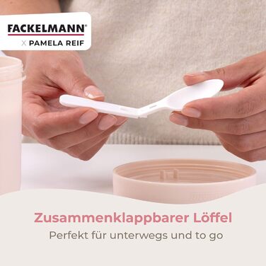 Стаканчик для хлопьев 500 мл со складной ложкой, пастельно-бежевый Pamela Reif Fackelmann