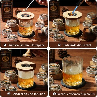 Набор для копчения виски с факелом 6 вкусов ASOVNIS