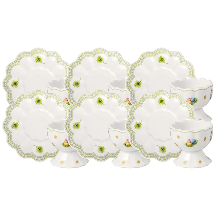 Набор из 6 подставок для яиц и 6 блюдец Easter Delight Villeroy & Boch