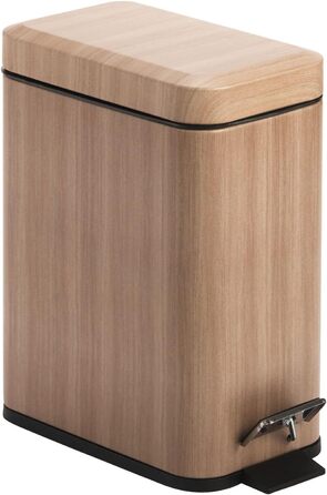 Відро для сміття 5 л з металевою кришкою, Medium Oak mDesign