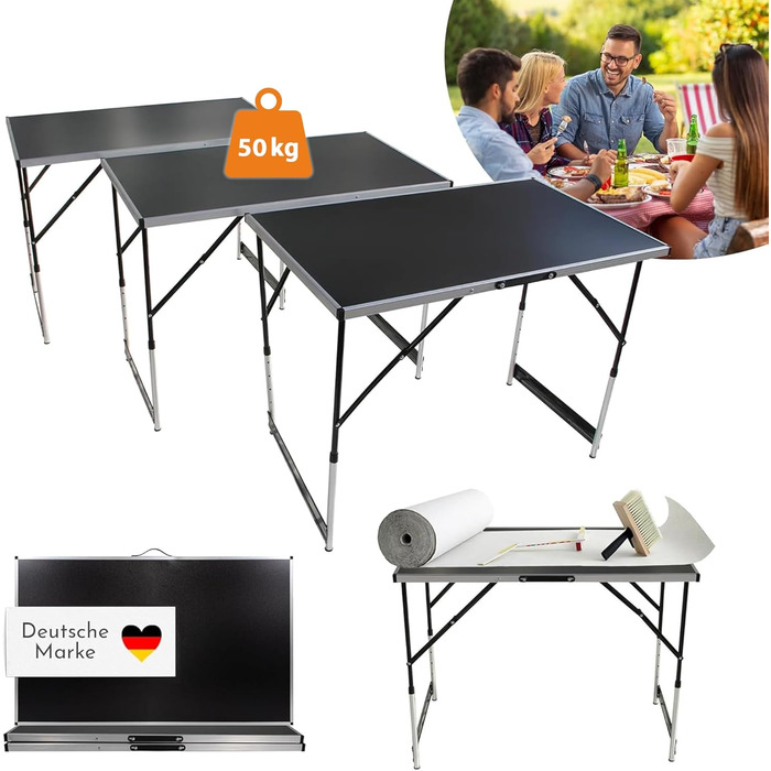 Складной стол для кемпинга из 3 частей регулируемый по высоте Lemodo
