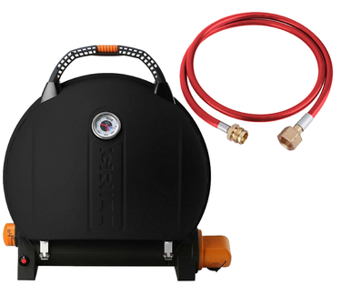 КОМПЛЕКТ Портативный переносной газовый гриль O-GRILL 900, черный+шланг в подарок! Код: 011682
