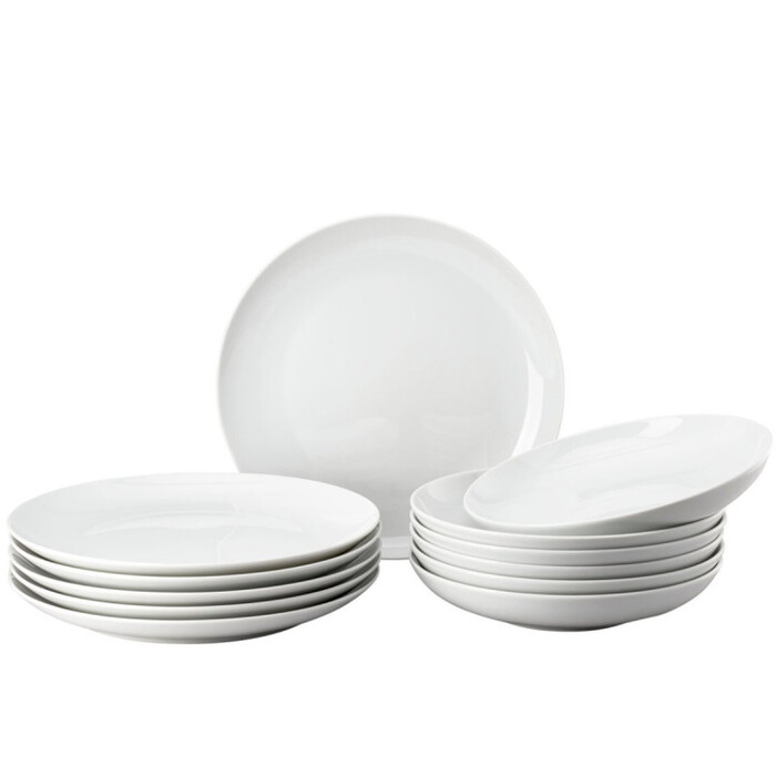Набір тарілок на 6 персон, 12 предметів, білий Cucina Bianca Thomas