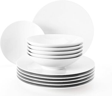 Набір тарілок 12 предметів білий Fashion Seltmann