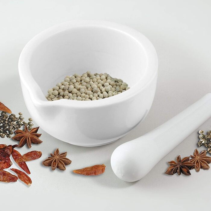 Ступка з товкачем 12 х 6,5 см, білі Fackelmann