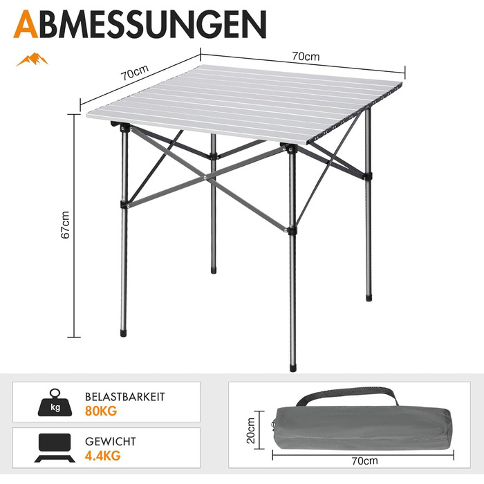 Складной кемпинговый стол белый Portal
