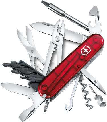 Ніж Victorinox Cybertool M 91мм/34функ/черв.прозор