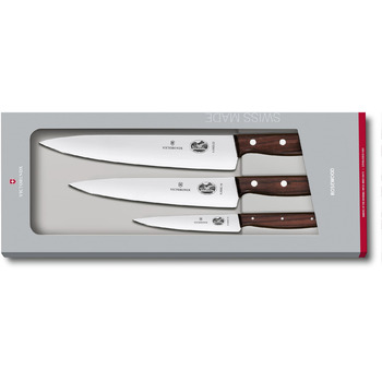 Набір кухонний Victorinox Wood Carving Set 3 ножа з дерев. ручкою (12,19,22см) у подар.упак.