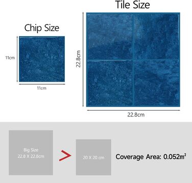 Штук 3D наклейки на плитку для ванної кімнати кухні, самоклеюча вінілова плитка, самоклеюча плівка для плитки, стінові панелі, ПВХ, плитка Metro, самоклеючий декор плитки 30x30, декор настінної плитки (10, 4 смужки темно-синій)