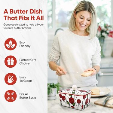 Маслянка з кришкою, китайська кераміка, з гарними акварельними мотивами, розроблена галереєю Дженніфер Роуз для Busy Bees (Mackintosh)