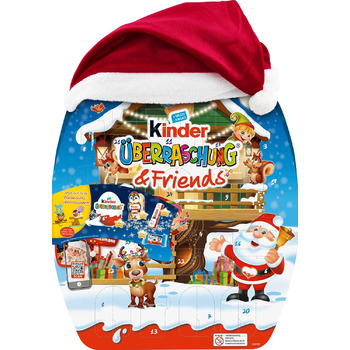 Адвент-календар із 24 шоколадними делікатесами, 370 г Surprise & Friends Kinder