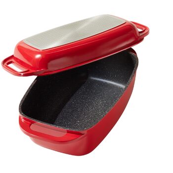 Жаровня с крышкой 40 х 22 см 5,8 л красная STONELINE