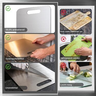 Набор из 3 титановых разделочных досок с губками для очистки Bafeil