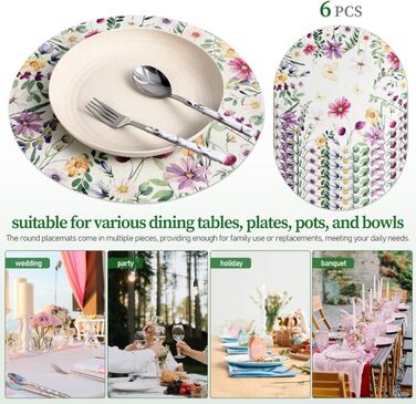 Круглі лляні килимки 6 предметів 35 см Cabilock