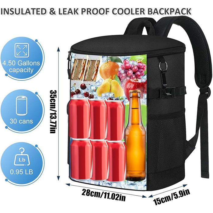 Терморюкзак 17 л чорний Dtaigou