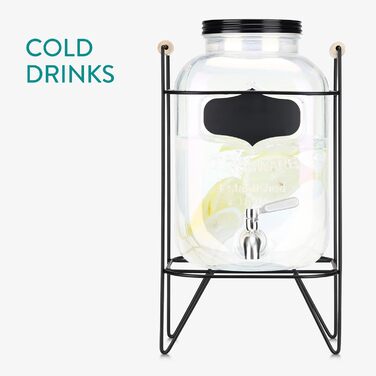 Диспенсер для напитков стеклянный 5 л Navaris