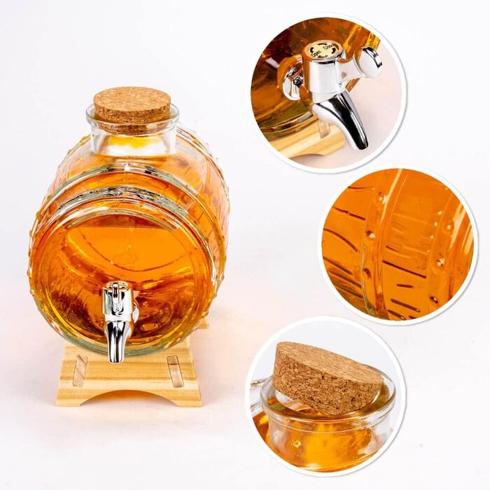 Стильный диспенсер в форме бочонка 2 л SUPERBUTELKI.PL