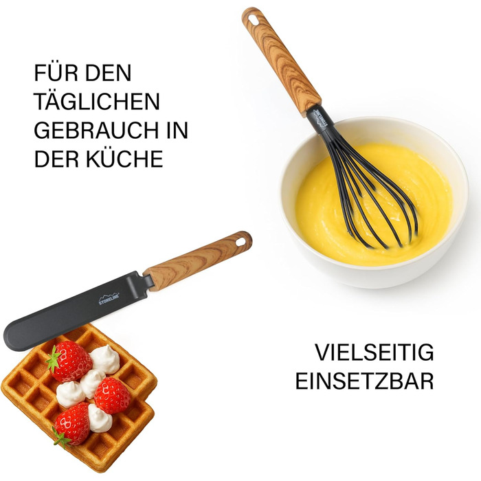 Набір кухонного начиння Back to Nature, імітація дерева, 9 предметів STONELINE