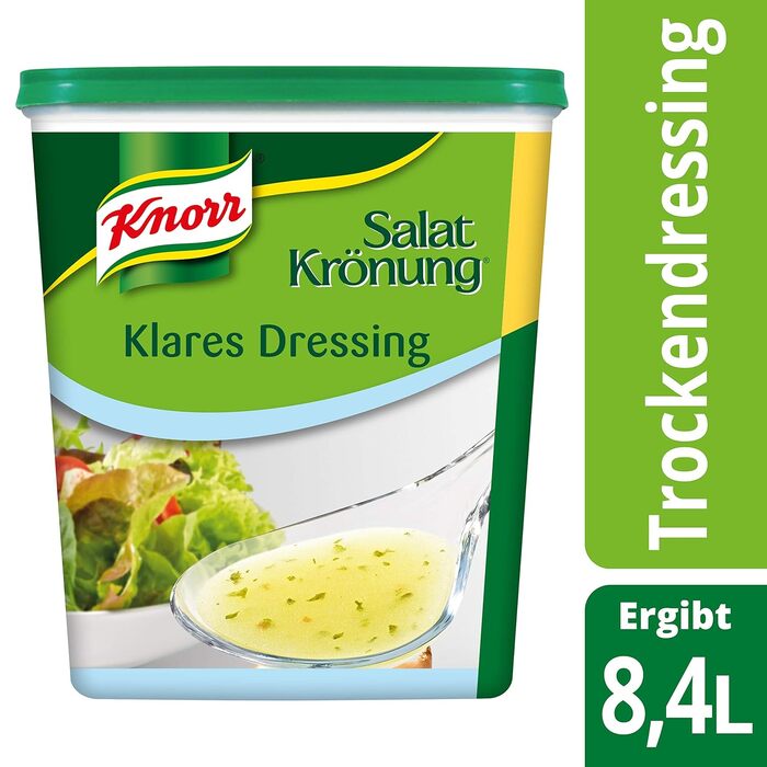 Заправка для салату Knorr Art (Легко готується заправка для салату, універсальний соус для салату) 1 упаковка (1 x 1 кг) (Прозора, 1 кг (1 упаковка))