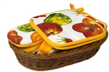 Кухонний, червоний, 1 пара, ЗІЗ категорії II, термостійкий до 250C, перевірений та сертифікований продукт (набір кошиків, овочі)