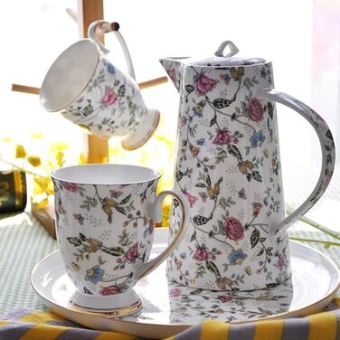 Набір із 4 кавових чашок з квітковим візерунком 300 мл MIATTCLD