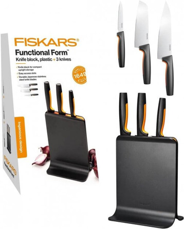 Набор ножей Fiskars Functional Form с черной подставкой 3 шт. (1057555)