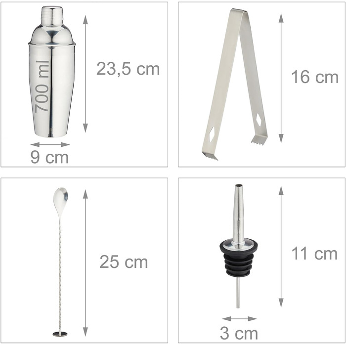 Набір для коктейлів 16 предметів Relaxdays