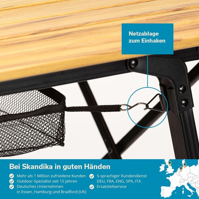 Складной кемпинговый стол 90 х 52 см Skandika