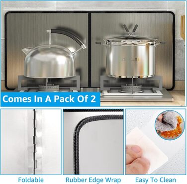 Комплект из 2 кухонных брызгозащитных экранов 40 x 30 x 30 см YAYODS