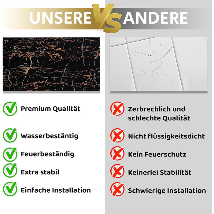 Стінові панелі AS Country Stone під мармур 60x120 см ПВХ-облицювання стіни з пластикових панелей для кухні, ванної кімнати тощо Панель кухонного фартуха (4 шт., Драган)