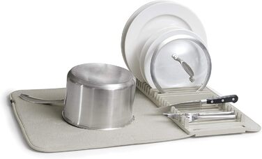 Підставка-сушарка для посуду з килимком 60 х 45 см світло-сіра Udry Umbra