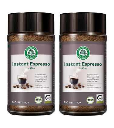 Розчинна кава еспресо, 2 скляні банки по 100 г Lebensbaum