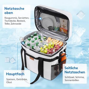 Термосумка 40 л шовково-сіра Lifewit