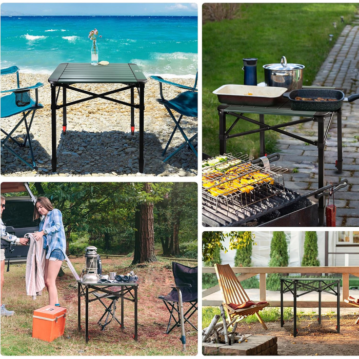 Алюминиевый раскладной стол для кемпинга 52 х 52 х 65 см VILLEY