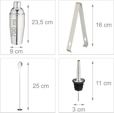 Набір для коктейлів 16 предметів Relaxdays