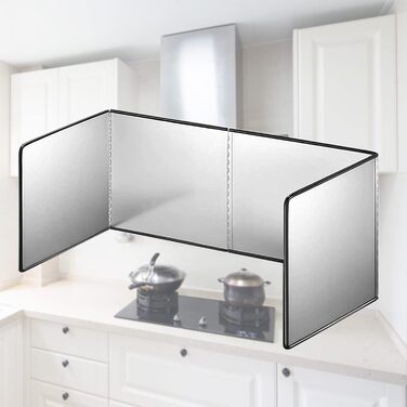 Захист від бризок з нержавіючої сталі, складний захист від бризок, кухонна пластина від бризок, дефлектор масляних випарів, захист від бризок на кухонній плиті, кухонна пластина від бризок, захист для плити для приготування їжі, смаження та підтримки чист