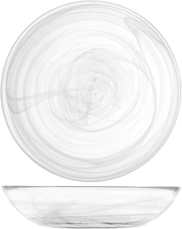 6 piatti fondi alabastro in vetro bianco cm21, 6 piatti fondi alabastro in vetro bianco cm21
