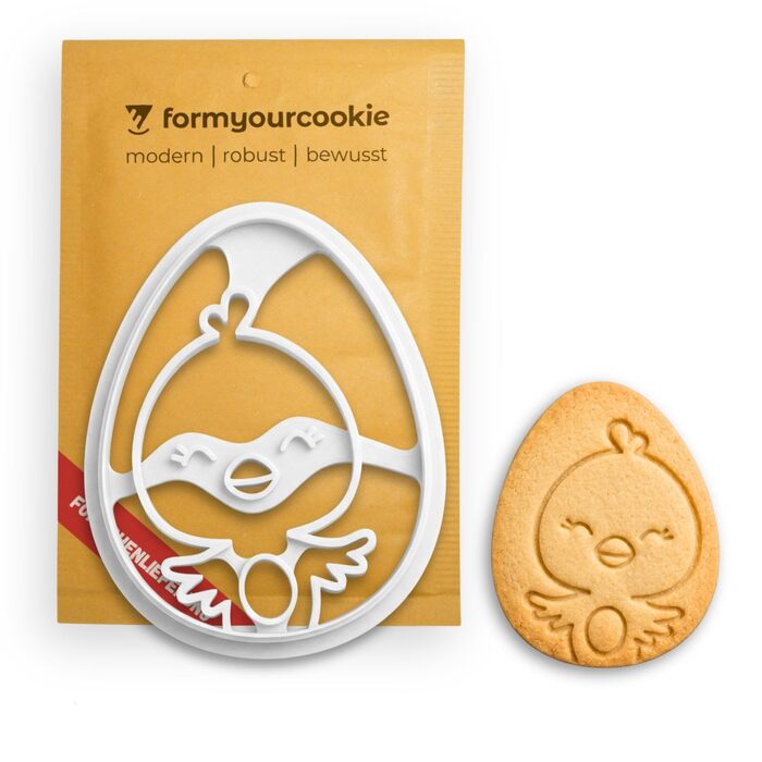 Набір із 3 формочок для пасхального печива, смугастий візерунок у вигляді пасхального яйця, кролик, 2 в 1 зі штампом, 5 x 4 см, можна мити в посудомийній машині, екологічно чистий, стійкий до іржі (пасхальне яйце у формі курчати (7x5 см))