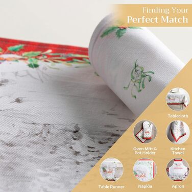 Бавовняні килимки для серветок, набір з 4 шт. , декоративні килимки для серветок, пасхальні килимки, що миються, для свят, вечерь, весни, літа (33 см x 48 см) (05 - Різдвяна традиція), 39Hermine 100