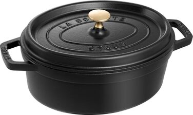 Чавунна жаровня/кокот STAUB, овальна 6,7 л, (27 см, чорна)