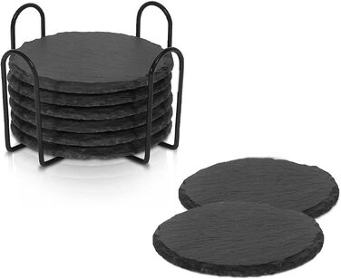 Набір підставок із натурального чорного сланцю 8 шт DiTFATOP