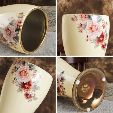 Вінтажна порцелянова ваза для квітів fanquare, вази для прикраси столу, керамічні вази для квітів ручної роботи для весіль, золота ваза