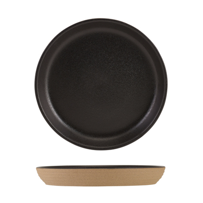 Тарелка 18*h 2.3 см см, Kava Black Stoneware Ribbed, GenWare