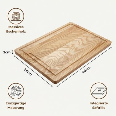 Разделочная доска из массива ясеня 40 x 28 см INNOVAHOME FURNITURE BY W