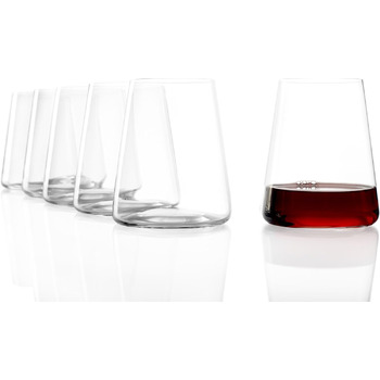 Бокалы для красного вина Power / Набор бокалов для красного вина из 6 шт. / Высококачественные бокалы для красного вина 520 мл / Бокалы для красного вина / Бокалы для красного вина Stlzle (стакан для красного вина - 515 мл)