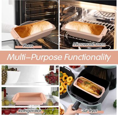 Силиконовая форма для выпечки хлеба, 28x12x6,5 см, розовая Techchii