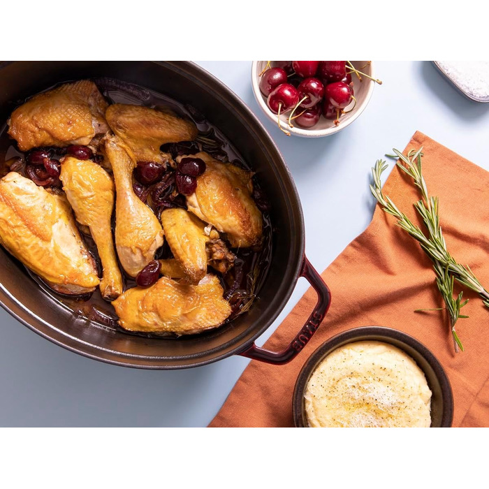 Чавунна жаровня/кокот STAUB, овал 6,7 л, (33 см, гренадин)