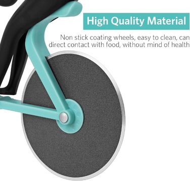 Резак для пиццы в виде велосипедиста с подставкой, сине-зеленый KUONIIY